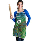 Torres Strait Islands Apron Indigenous Ocean Wave Dot Green Color