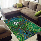 Torres Strait Islands Area Rug Indigenous Ocean Wave Dot Green Color