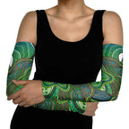 Torres Strait Islands Arm Sleeves Indigenous Ocean Wave Dot Green Color