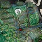 Torres Strait Islands Back Car Seat Cover Indigenous Ocean Wave Dot Green Color