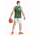 Torres Strait Islands Basketball Jersey Indigenous Ocean Wave Dot Green Color