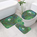 Torres Strait Islands Bathroom Set Indigenous Ocean Wave Dot Green Color