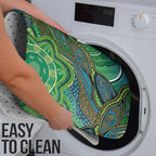 Torres Strait Islands Bathroom Set Indigenous Ocean Wave Dot Green Color