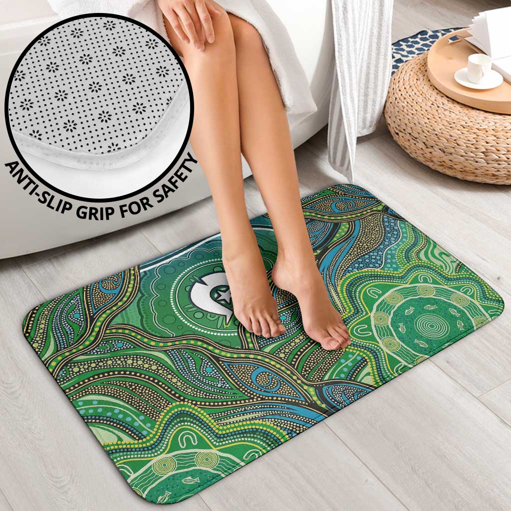 Torres Strait Islands Bathroom Set Indigenous Ocean Wave Dot Green Color