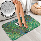 Torres Strait Islands Bathroom Set Indigenous Ocean Wave Dot Green Color