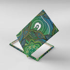 Torres Strait Islands Canvas Wall Art Indigenous Ocean Wave Dot Green Color