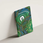 Torres Strait Islands Canvas Wall Art Indigenous Ocean Wave Dot Green Color