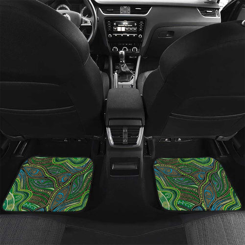 Torres Strait Islands Car Mats Indigenous Ocean Wave Dot Green Color
