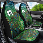 Torres Strait Islands Car Seat Cover Indigenous Ocean Wave Dot Green Color