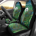 Torres Strait Islands Car Seat Cover Indigenous Ocean Wave Dot Green Color