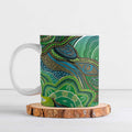 Torres Strait Islands Ceramic Mug Indigenous Ocean Wave Dot Green Color