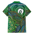 Torres Strait Islands Hawaiian Shirt Indigenous Ocean Wave Dot Green Color