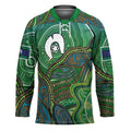 Torres Strait Islands Hockey Jersey Indigenous Ocean Wave Dot Green Color