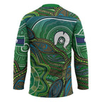 Torres Strait Islands Hockey Jersey Indigenous Ocean Wave Dot Green Color