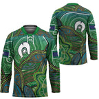Torres Strait Islands Hockey Jersey Indigenous Ocean Wave Dot Green Color