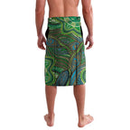Torres Strait Islands Lavalava Indigenous Ocean Wave Dot Green Color
