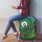 Torres Strait Islands Luggage Cover Indigenous Ocean Wave Dot Green Color