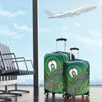 Torres Strait Islands Luggage Cover Indigenous Ocean Wave Dot Green Color