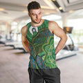 Torres Strait Islands Men Tank Top Indigenous Ocean Wave Dot Green Color