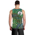 Torres Strait Islands Men Tank Top Indigenous Ocean Wave Dot Green Color
