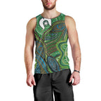Torres Strait Islands Men Tank Top Indigenous Ocean Wave Dot Green Color