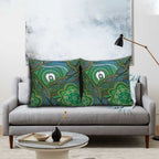Torres Strait Islands Pillow Cover Indigenous Ocean Wave Dot Green Color