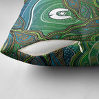 Torres Strait Islands Pillow Cover Indigenous Ocean Wave Dot Green Color