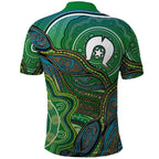 Torres Strait Islands Polo Shirt Indigenous Ocean Wave Dot Green Color