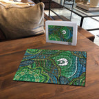 Torres Strait Islands Puzzle Indigenous Ocean Wave Dot Green Color