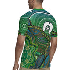 Torres Strait Islands Rugby Jersey Indigenous Ocean Wave Dot Green Color