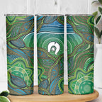 Torres Strait Islands Skinny Tumbler Indigenous Ocean Wave Dot Green Color