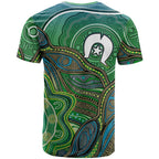 Torres Strait Islands T Shirt Indigenous Ocean Wave Dot Green Color