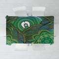 Torres Strait Islands Tablecloth Indigenous Ocean Wave Dot Green Color
