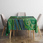 Torres Strait Islands Tablecloth Indigenous Ocean Wave Dot Green Color