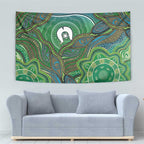 Torres Strait Islands Tapestry Indigenous Ocean Wave Dot Green Color