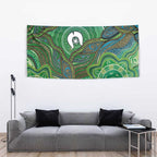 Torres Strait Islands Tapestry Indigenous Ocean Wave Dot Green Color
