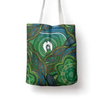 Torres Strait Islands Tote Bag Indigenous Ocean Wave Dot Green Color