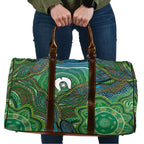 Torres Strait Islands Travel Bag Indigenous Ocean Wave Dot Green Color