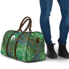 Torres Strait Islands Travel Bag Indigenous Ocean Wave Dot Green Color