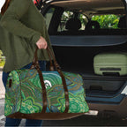 Torres Strait Islands Travel Bag Indigenous Ocean Wave Dot Green Color