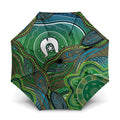 Torres Strait Islands Umbrella Indigenous Ocean Wave Dot Green Color