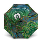 Torres Strait Islands Umbrella Indigenous Ocean Wave Dot Green Color
