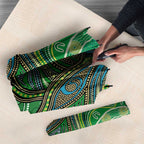 Torres Strait Islands Umbrella Indigenous Ocean Wave Dot Green Color