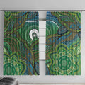 Torres Strait Islands Window Curtain Indigenous Ocean Wave Dot Green Color