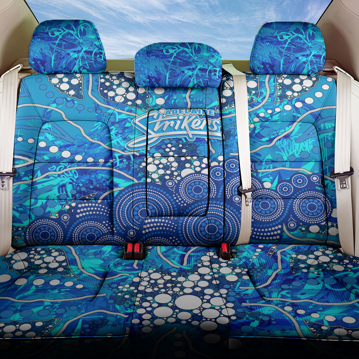 Adelaide Strikers Back Car Seat Cover Graffiti Urban Aboriginal Dot Abstract Design