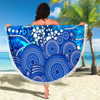 Adelaide Strikers Beach Blanket Graffiti Urban Aboriginal Dot Abstract Design