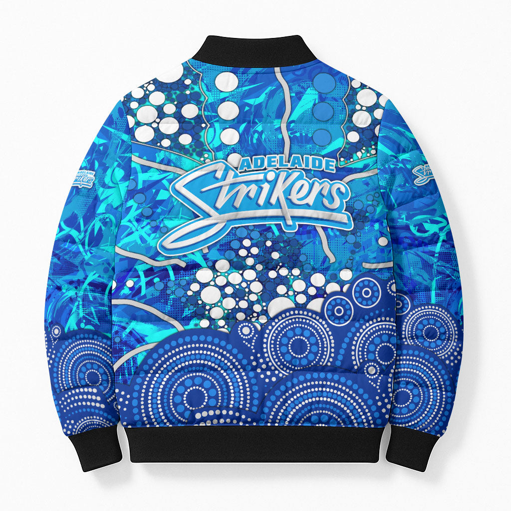Adelaide Strikers Bomber Puffer Jacket Graffiti Urban Aboriginal Dot Abstract Design