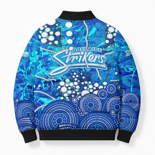 Adelaide Strikers Bomber Puffer Jacket Graffiti Urban Aboriginal Dot Abstract Design