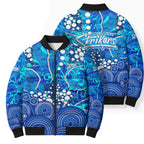 Adelaide Strikers Bomber Puffer Jacket Graffiti Urban Aboriginal Dot Abstract Design