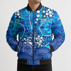 Adelaide Strikers Bomber Puffer Jacket Graffiti Urban Aboriginal Dot Abstract Design